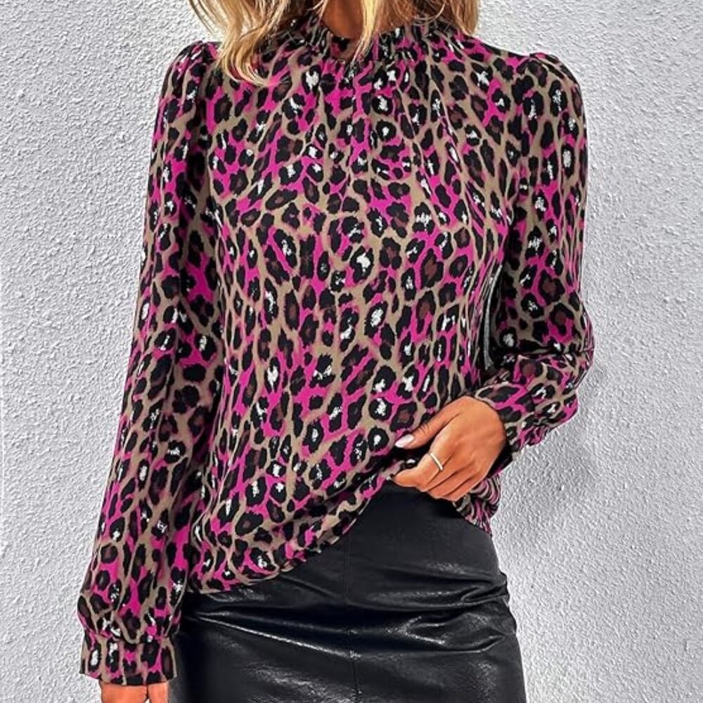 Leopard Print Blouse (NWOT)
